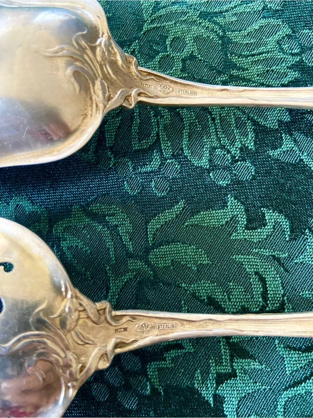 Alvin Majestic Sterling Silver set of Berry&Serving Spoons 8.8” with Hallmarks